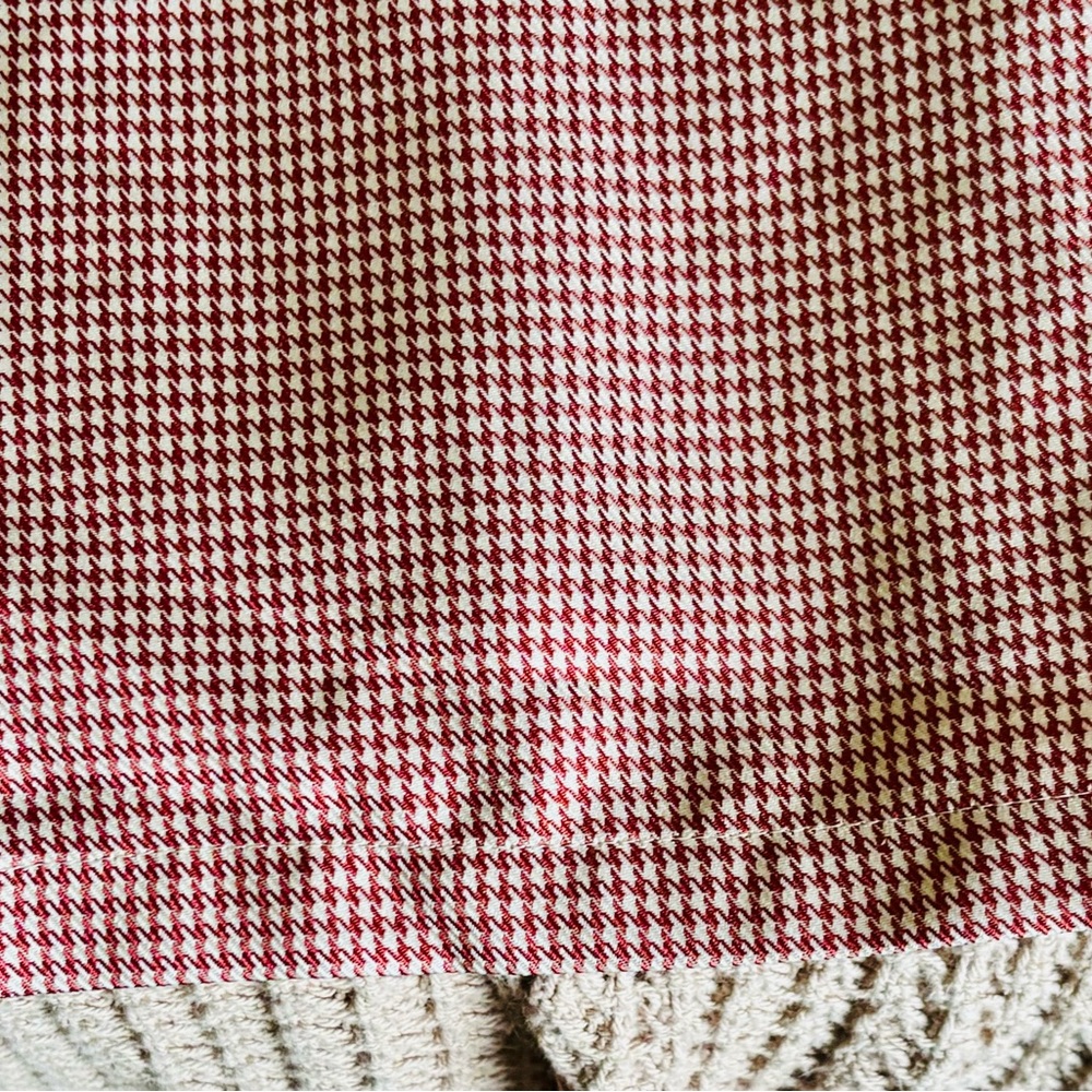 Cider Sz L Red and White Houndstooth Wide Leg Pant Trousers, Vintage Inspired - Picture 7 of 9